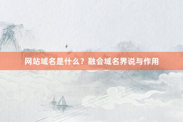 网站域名是什么？融会域名界说与作用