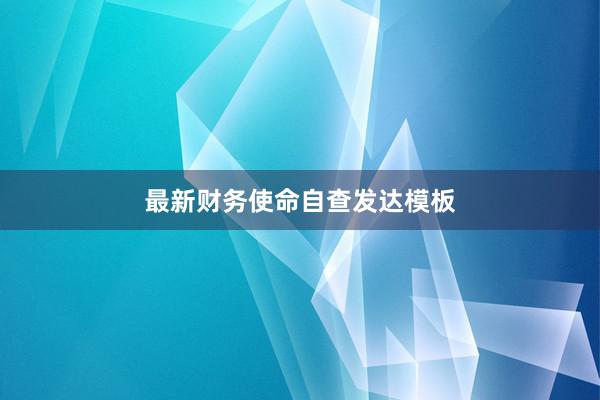 最新财务使命自查发达模板